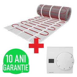 Kit - Covor de incalzire electrica 1-10m2 +Termostat de camera manuala