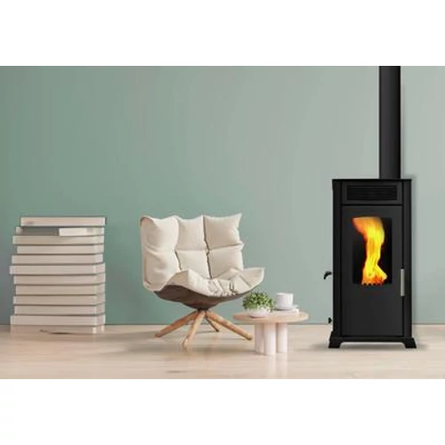 Semineu (Soba) combinată pe lemne și peleți cu ventilator BABA'S Stove ECO FAN 8  (4-8 kW - tablă de oțel)