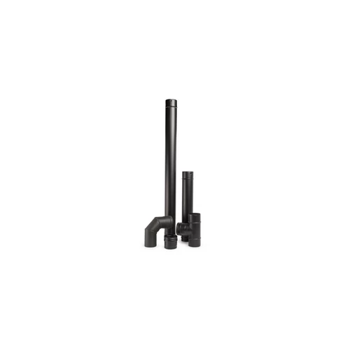 KIt de evacuare, inox vopsit negru pentru centrale si termoseminee pe peleti, diametru 80 mm, etansare cu garnitura , complet pentru montaj , 1,5 metri lungime