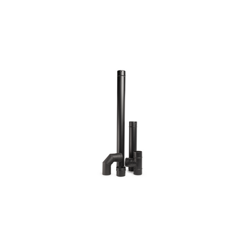 SET DE TUBURI DE FUMAT PENTRU SOBE PE PELEȚI DIN OȚEL INOX VOPSIT  (5 BUCĂȚI - NEGRU - 80 MM)