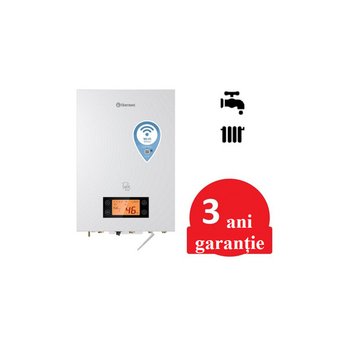 Centrala electrica THERMEX TESLA WI-FI  9 kW pentru incalzire si completat cu un boiler cu 1 serpentina pentru prepararea apa calda menajera