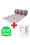 Kit - covor de incalzire electrica FALCON U-HEAT 10 m2 =  1500 W + Termostat manual pe perete cu senzor de temperatura pardoselei